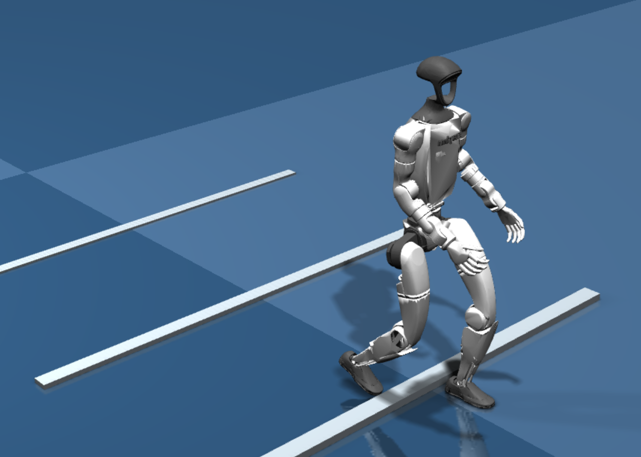 Humanoid robot walking simulation in Robotics Lab